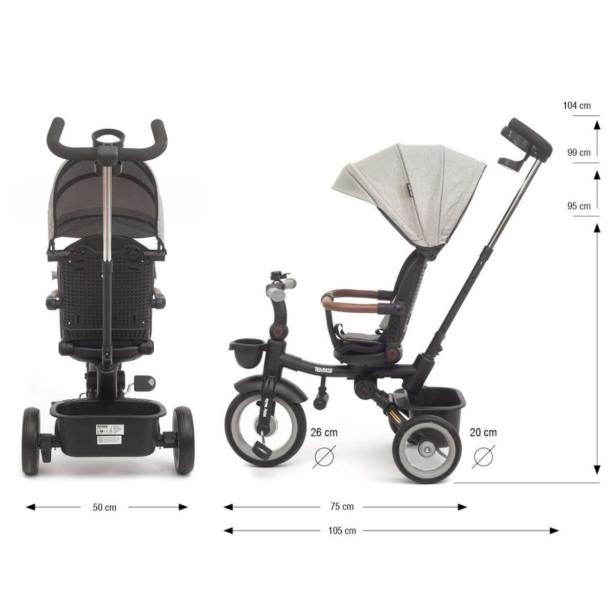 MILLY MALLY Tricycle enfant Twinkle Gris