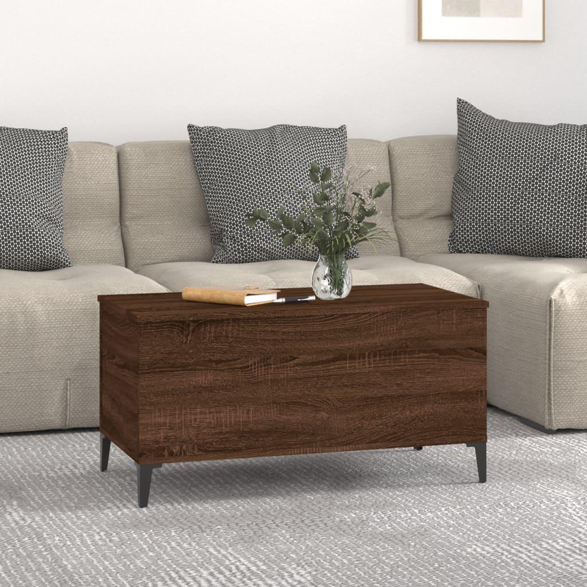 Voir la diapositive 3 : VIDAXL Table basse Chene marron 90x44,5x45 cm Bois d'ingenierie