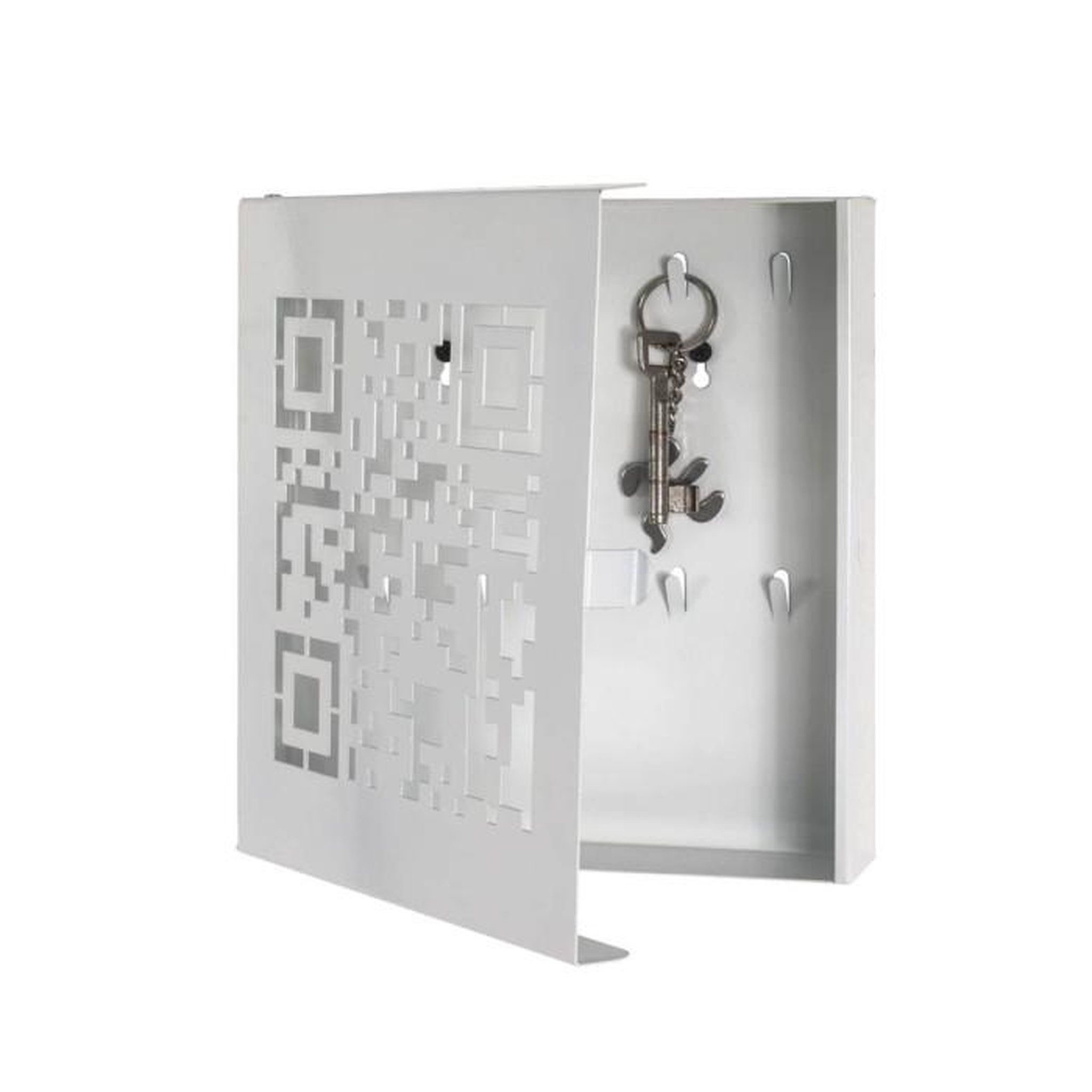 Voir la diapositive 2 : Paris Prix Boîte à Clés Métal  QR Code  24cm Blanc
