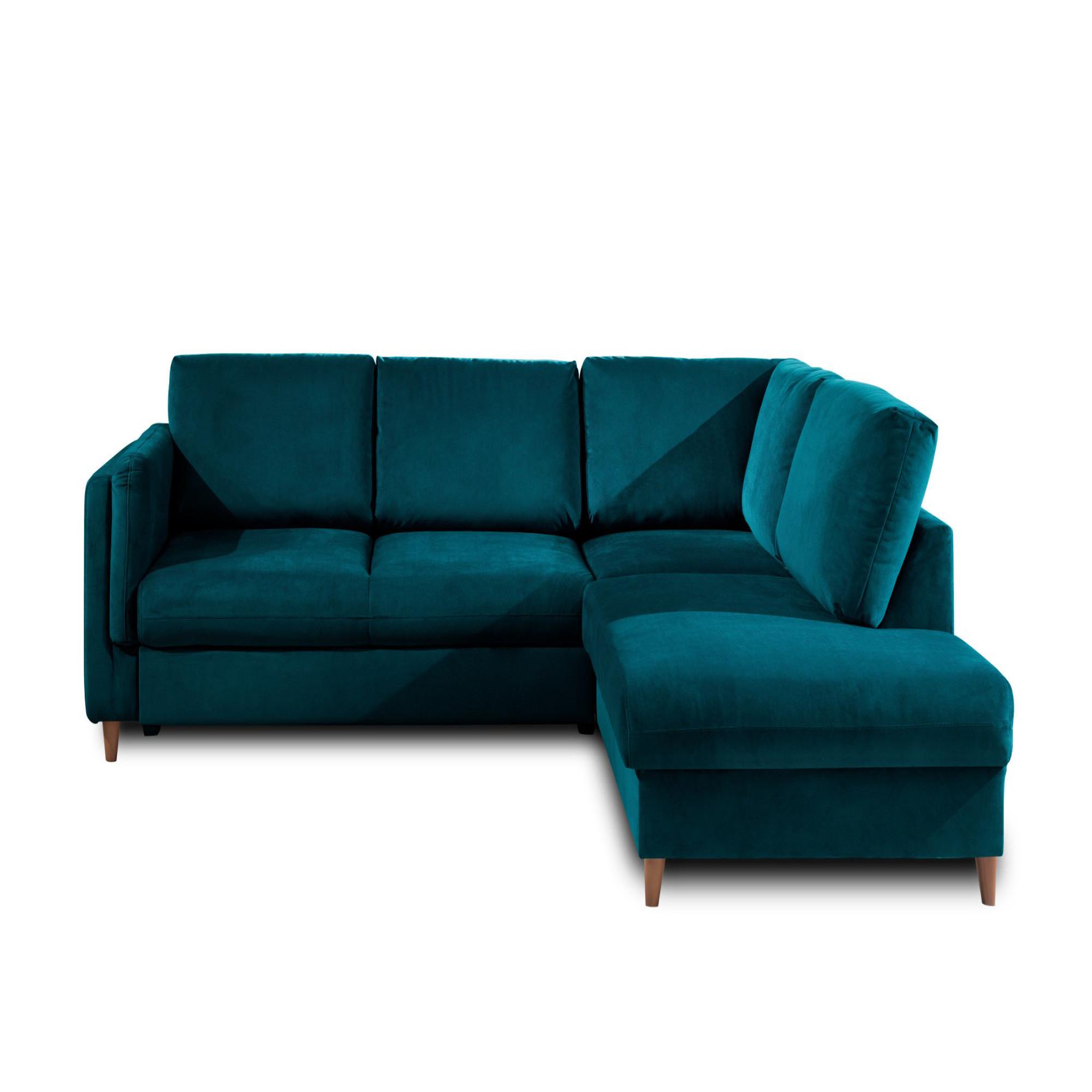 Voir la diapositive 1 : BEST MOBILIER Brooke - canapé d'angle droit - convertible - 5 places - en velours