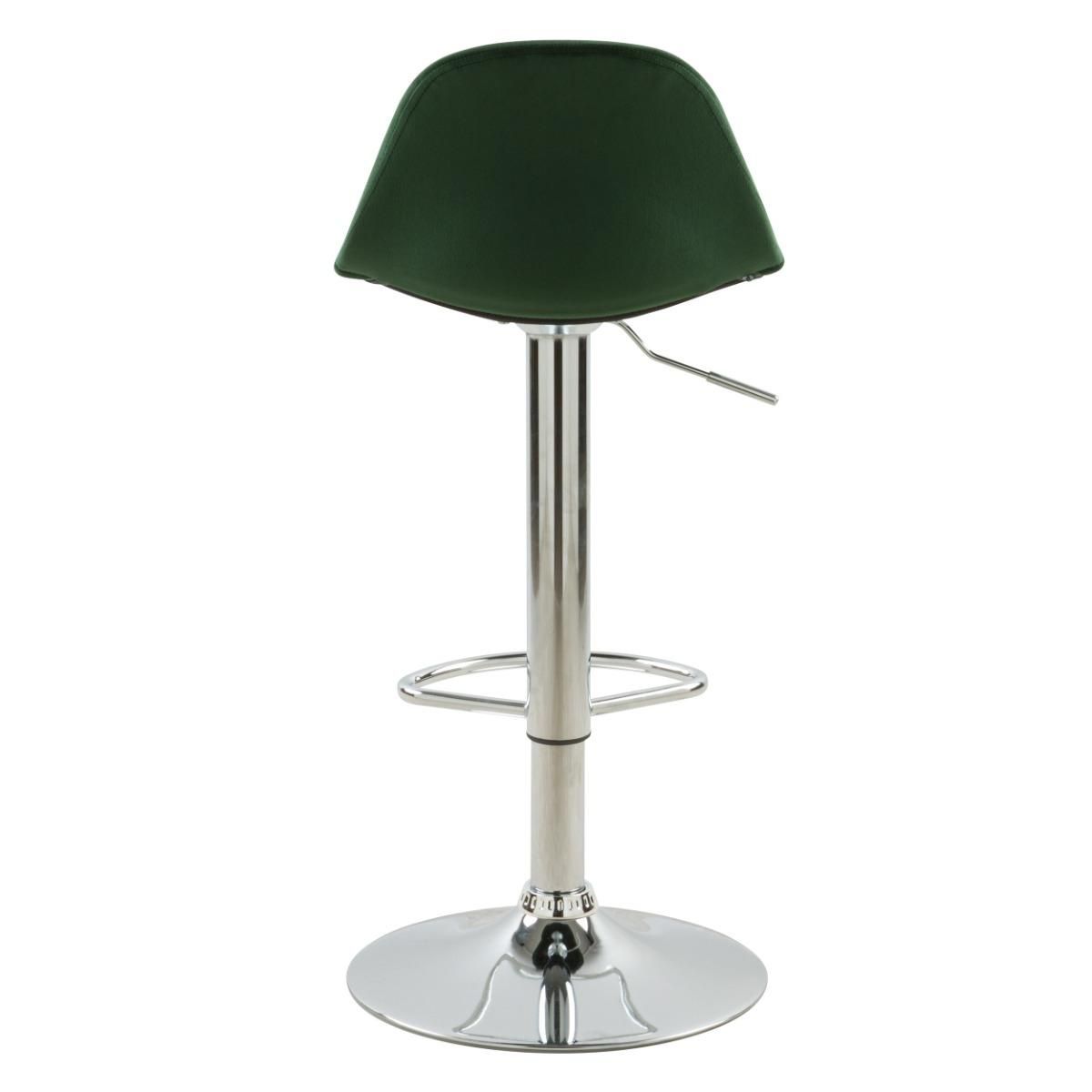 Rendez vous déco Lot de 2 chaises de bar réglables en velours bleu 60/82 cm - Pavo