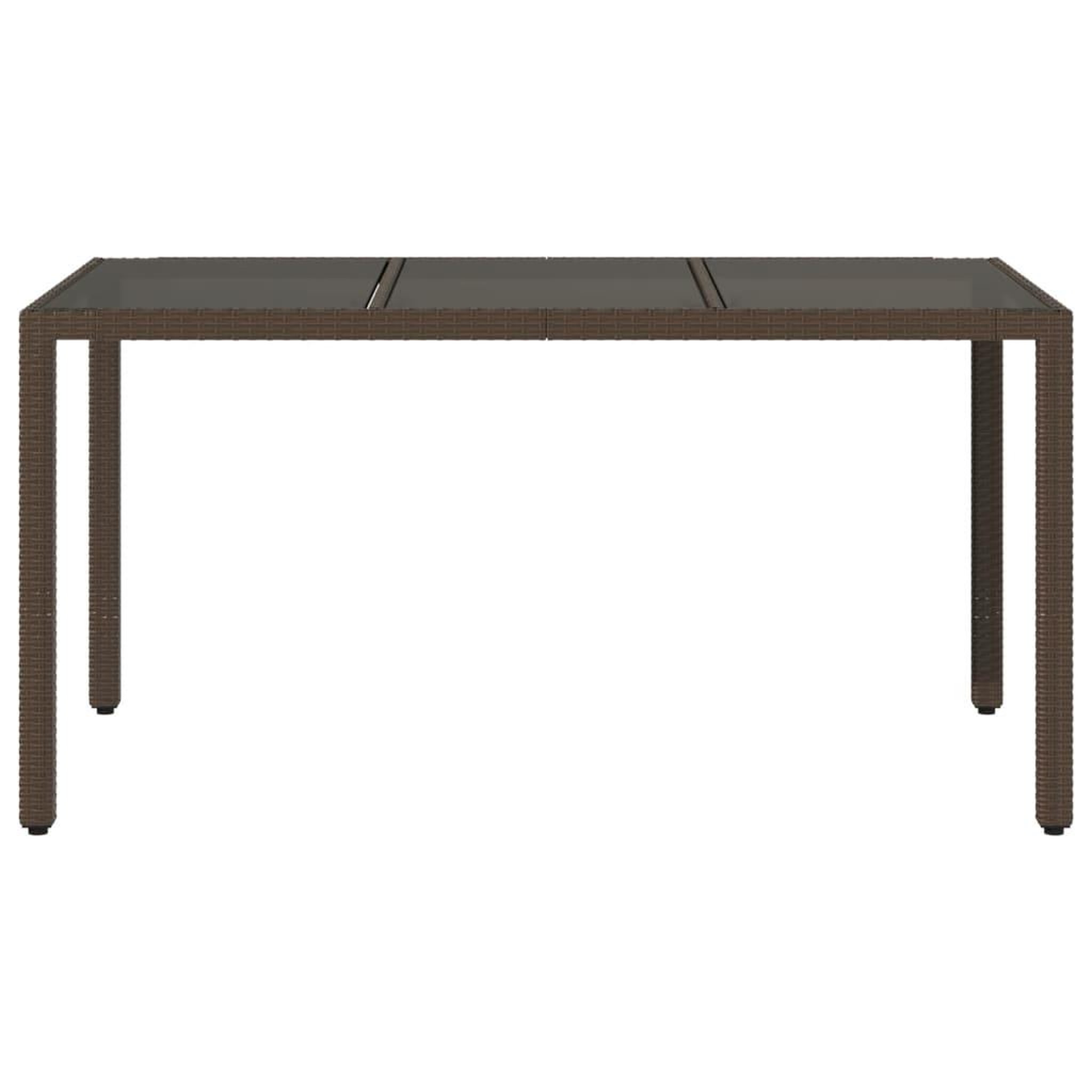 Voir la diapositive 4 : VIDAXL Table de jardin avec dessus en verre marron resine tressee