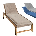 VIVEZEN Serviette de plage à rabat pour transat de bain, 100 % coton - 75 x 200 cm