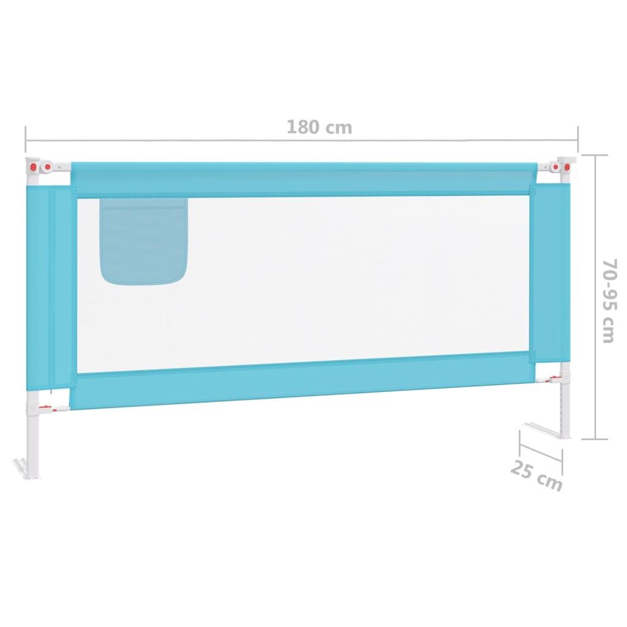 Voir la diapositive 6 : VIDAXL Barriere de securite de lit d'enfant Bleu 180x25 cm Tissu