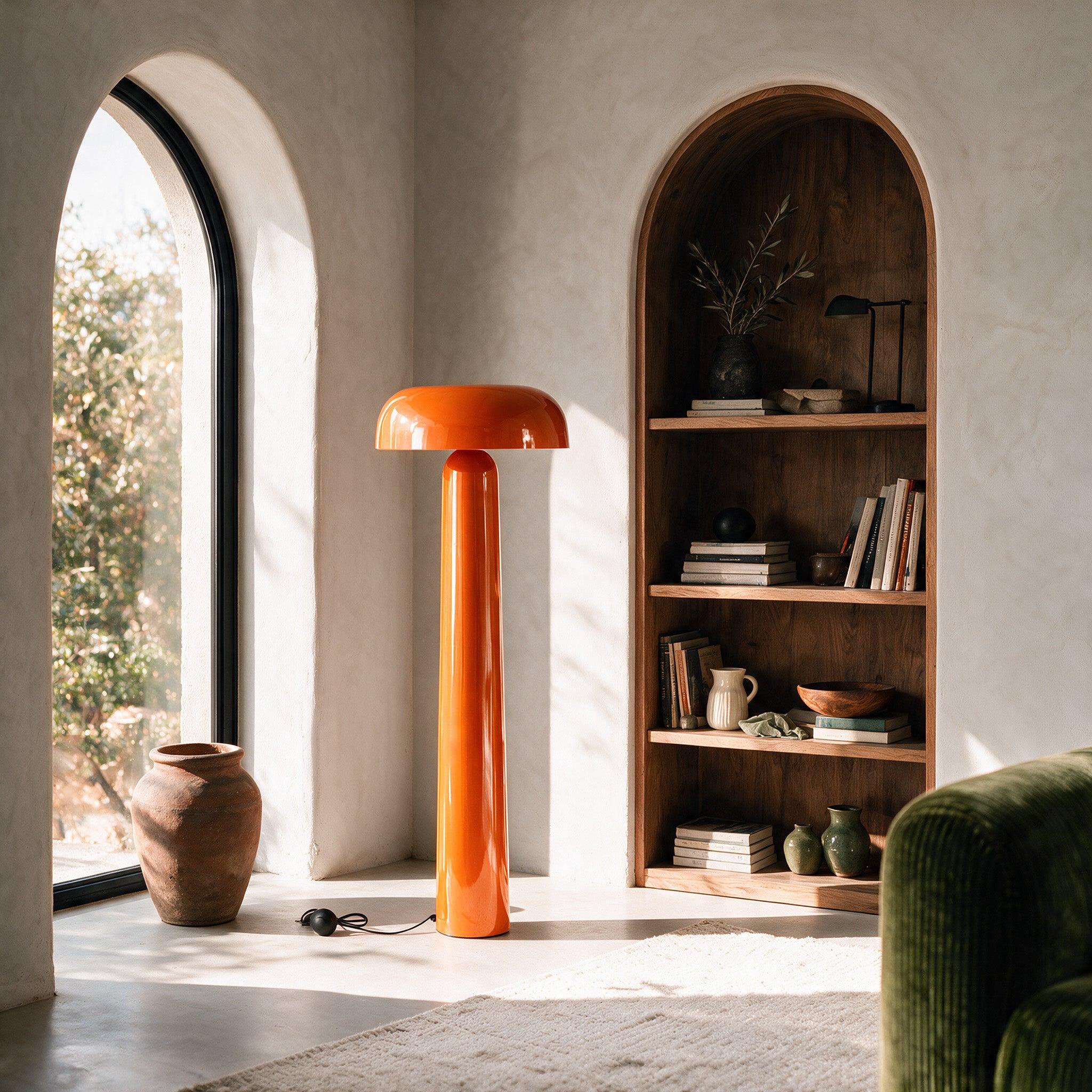 Voir la diapositive 5 : MAISON PAVANE Lampadaire en métal orange-livia