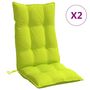 Voir la diapositive 2 : VIDAXL Coussins de chaise a dossier haut lot de 2 vert vif