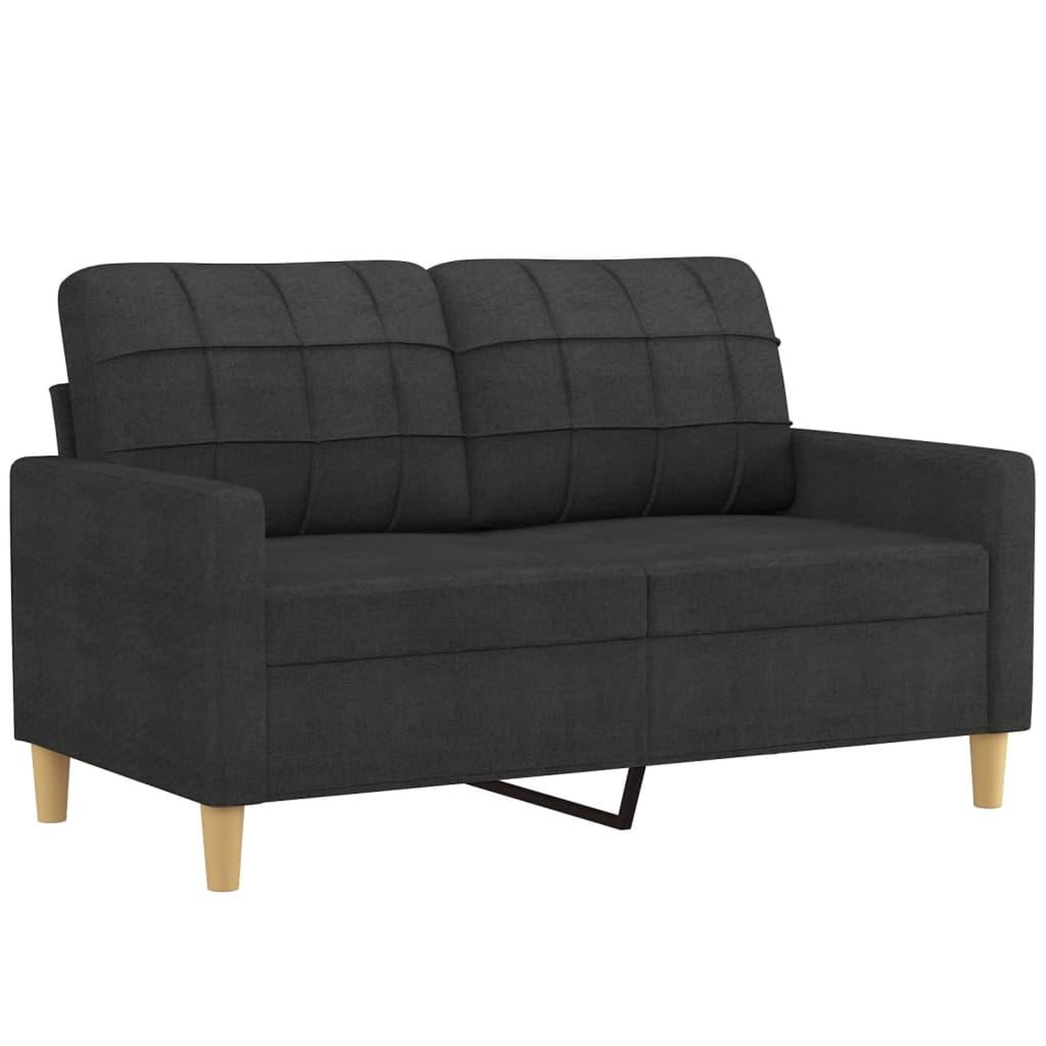 Voir la diapositive 2 : VIDAXL Canape a 2 places Noir 120 cm Tissu