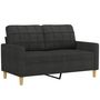 Voir la diapositive 2 : VIDAXL Canape a 2 places Noir 120 cm Tissu