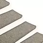VIDAXL Tapis d'escalier autocollants 15 pcs 65x21x4 cm Gris et beige