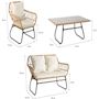Voir la diapositive 3 : Habitat et Jardin Salon de jardin rotin  Melo  - 4 personnes - Blanc/Marron