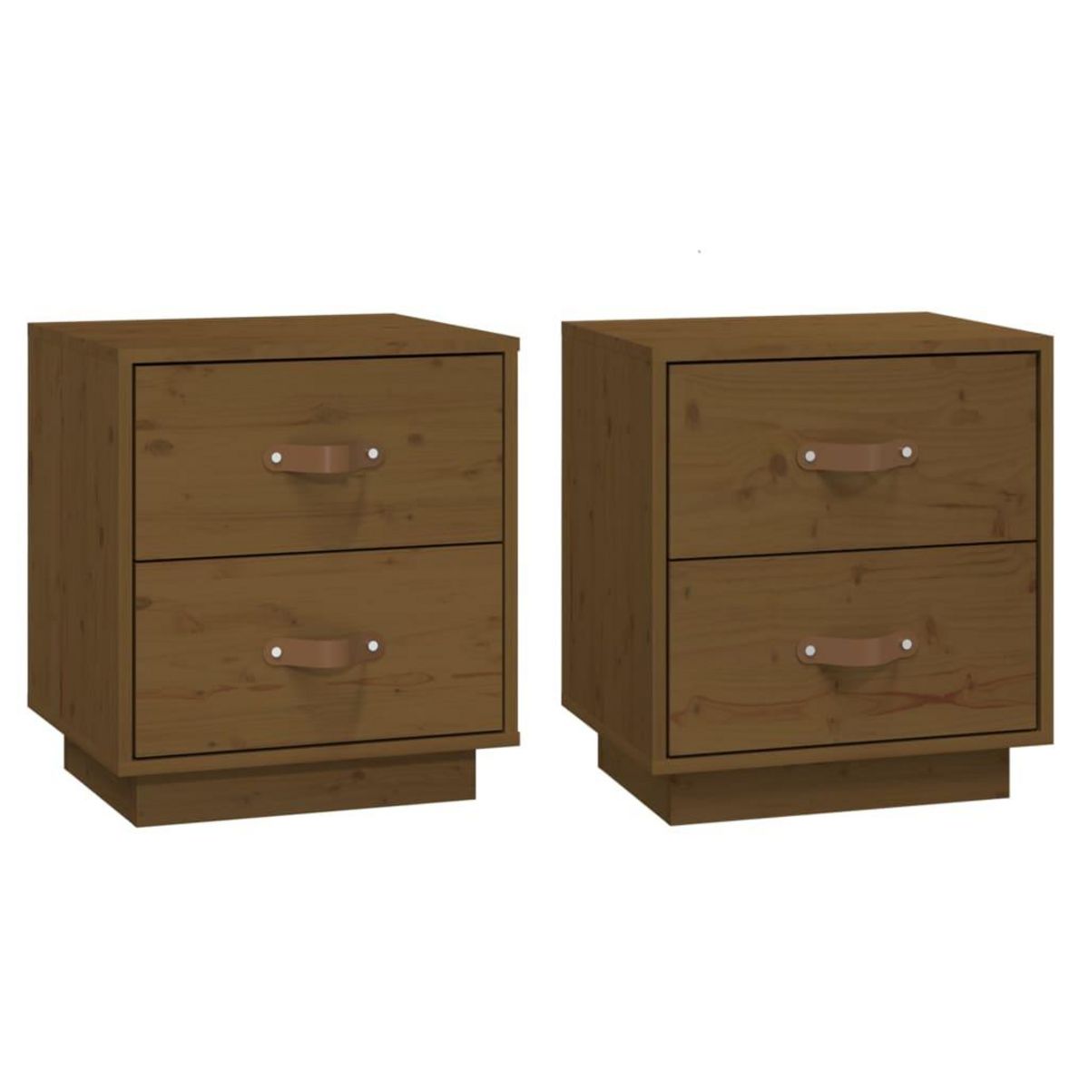 VIDAXL Tables de chevet 2 pcs Marron miel 40x34x45 cm Bois pin massif