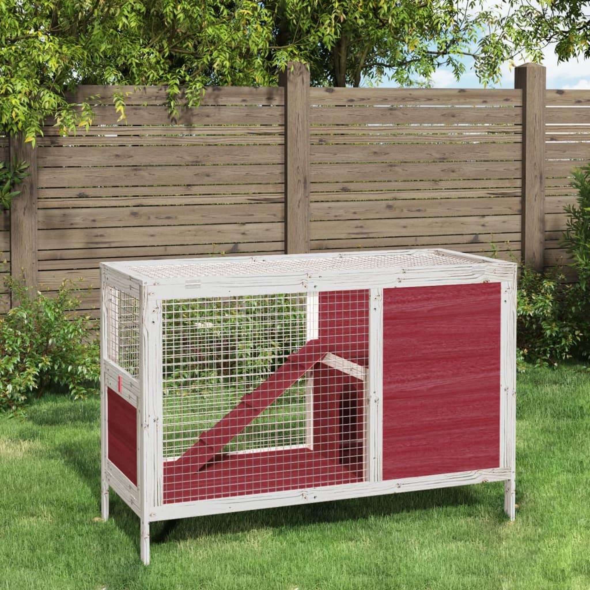 VIDAXL Clapier moka 103x44x69,5 cm bois de pin massif