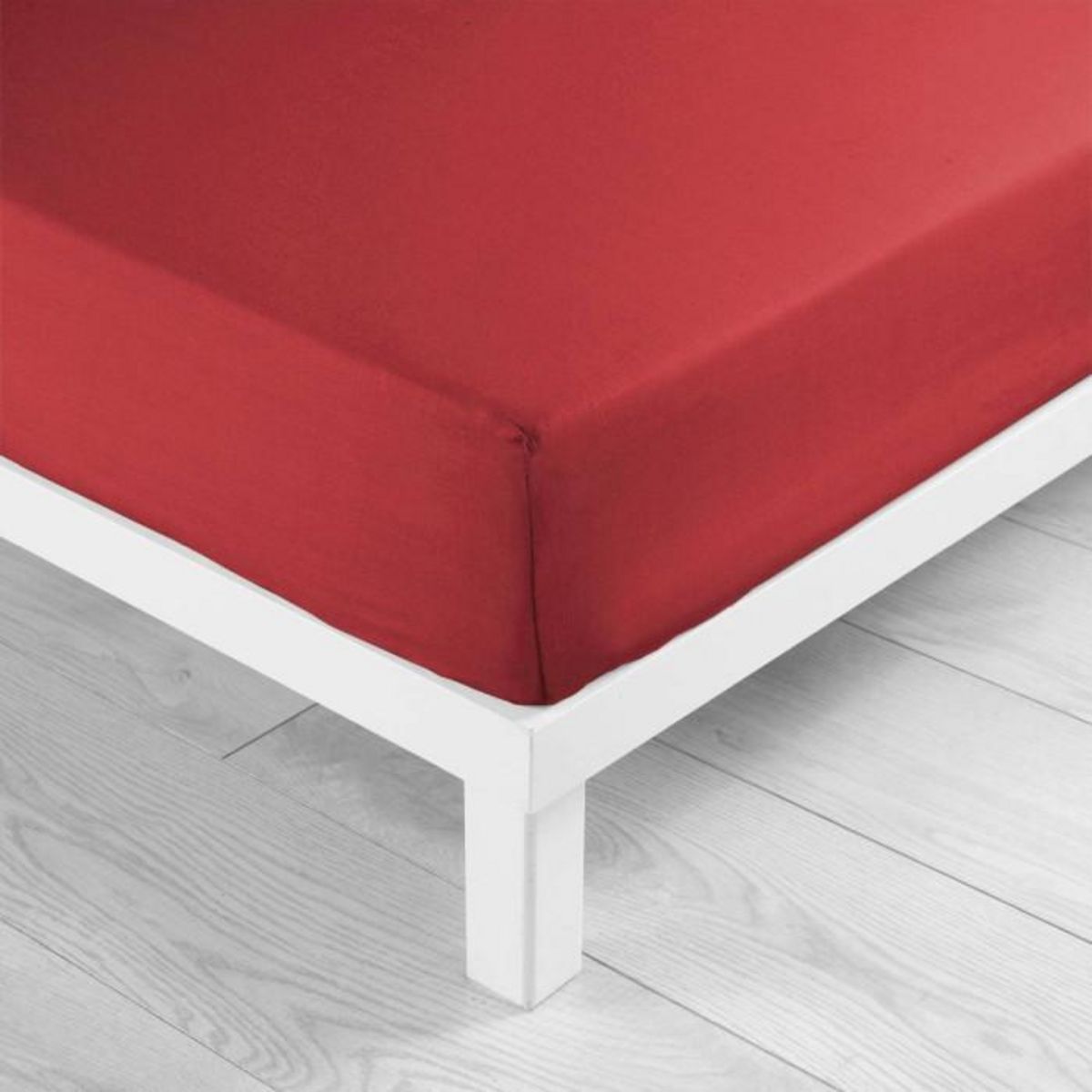 Paris Prix Drap Housse Microfibre  Oscar  140x190cm Rouge
