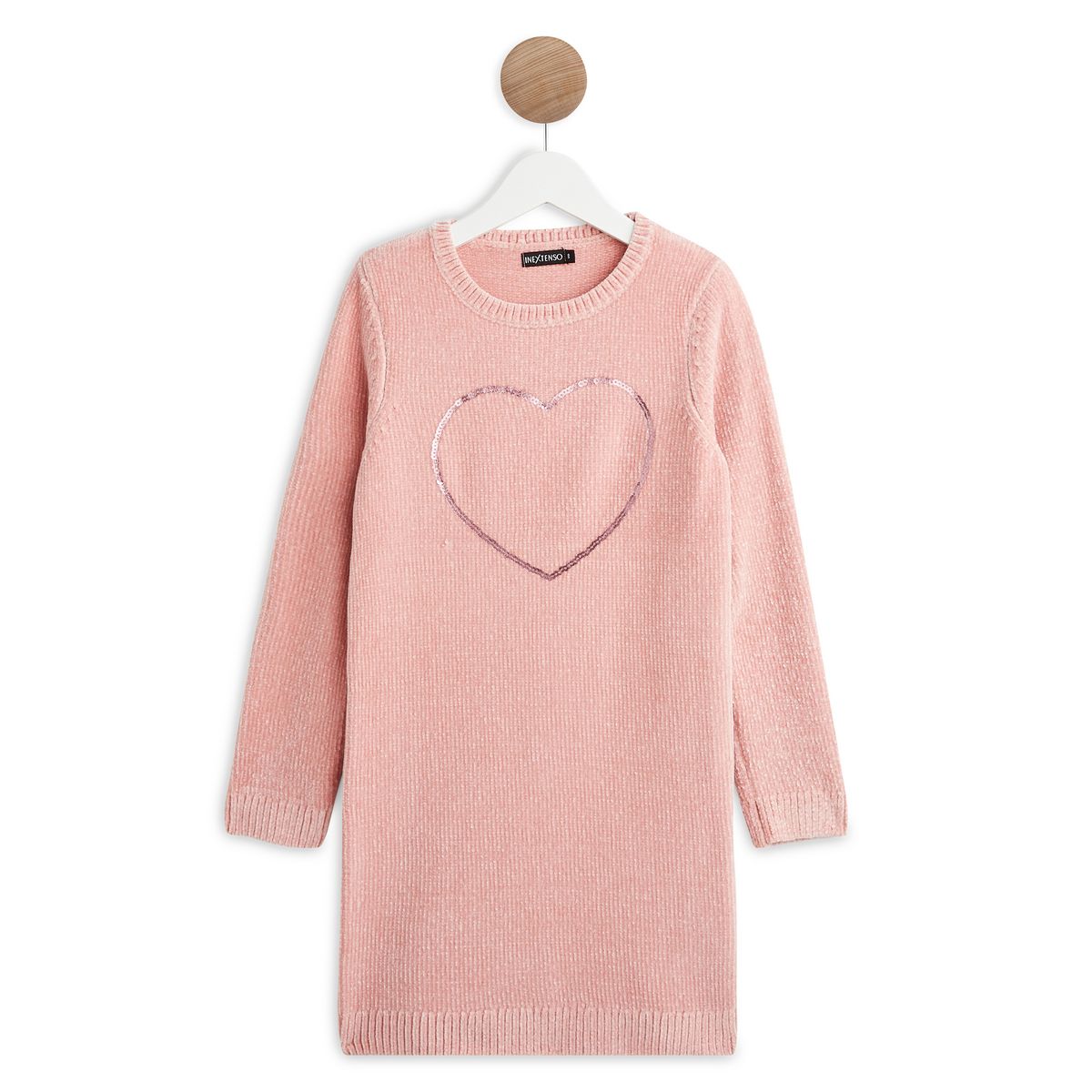 IN EXTENSO Robe tricot coeur fille