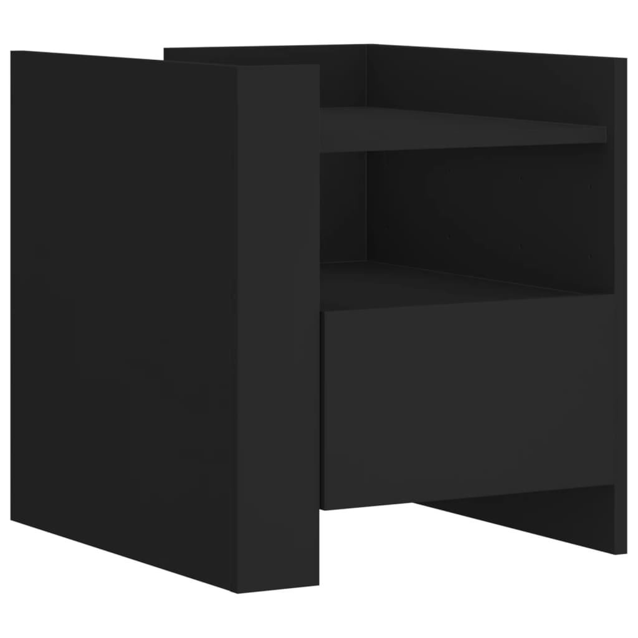 Voir la diapositive 2 : VIDAXL Table de chevet noir 45x50x50 cm bois d'ingenierie