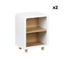 Voir la diapositive 5 : SWEEEK Lot de 2 tables de chevet effet bois 2 niches
