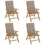 Voir la diapositive 2 : VIDAXL Chaises de jardin inclinables lot de 4 et coussins bois teck