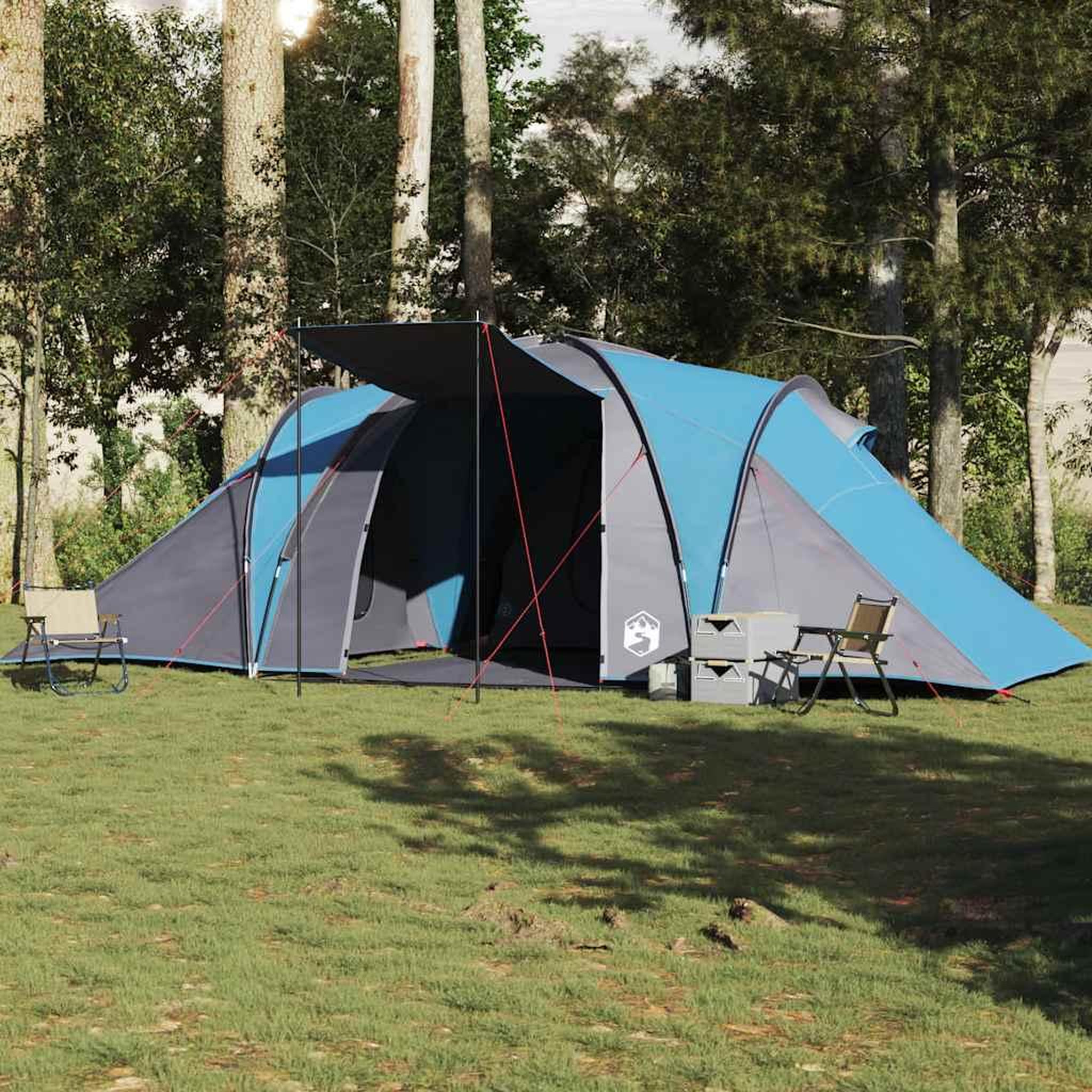 Voir la diapositive 3 : VIDAXL Tente familiale a dome 6 personnes bleu impermeable