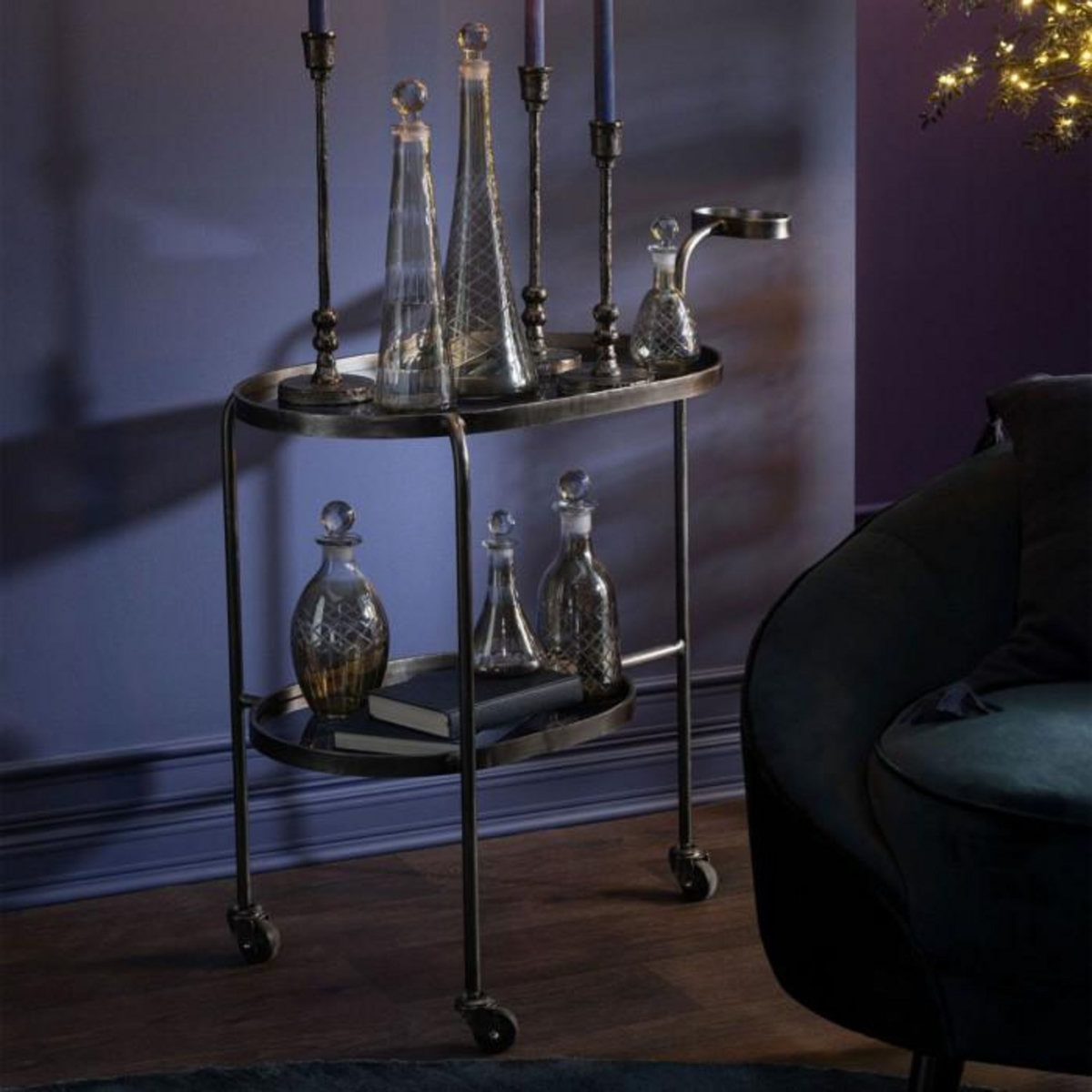 Paris Prix Desserte de Cuisine en Métal  2 Niveaux  84cm Gris