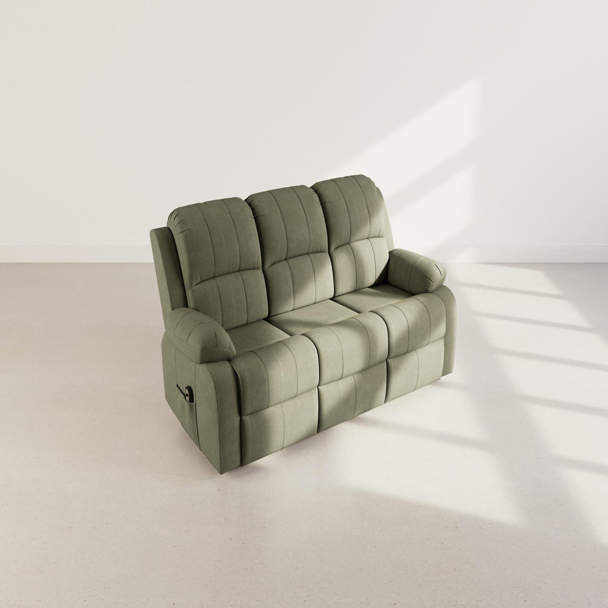 BEST MOBILIER Armand - canapé 3 places relax électrique en velours côtelé