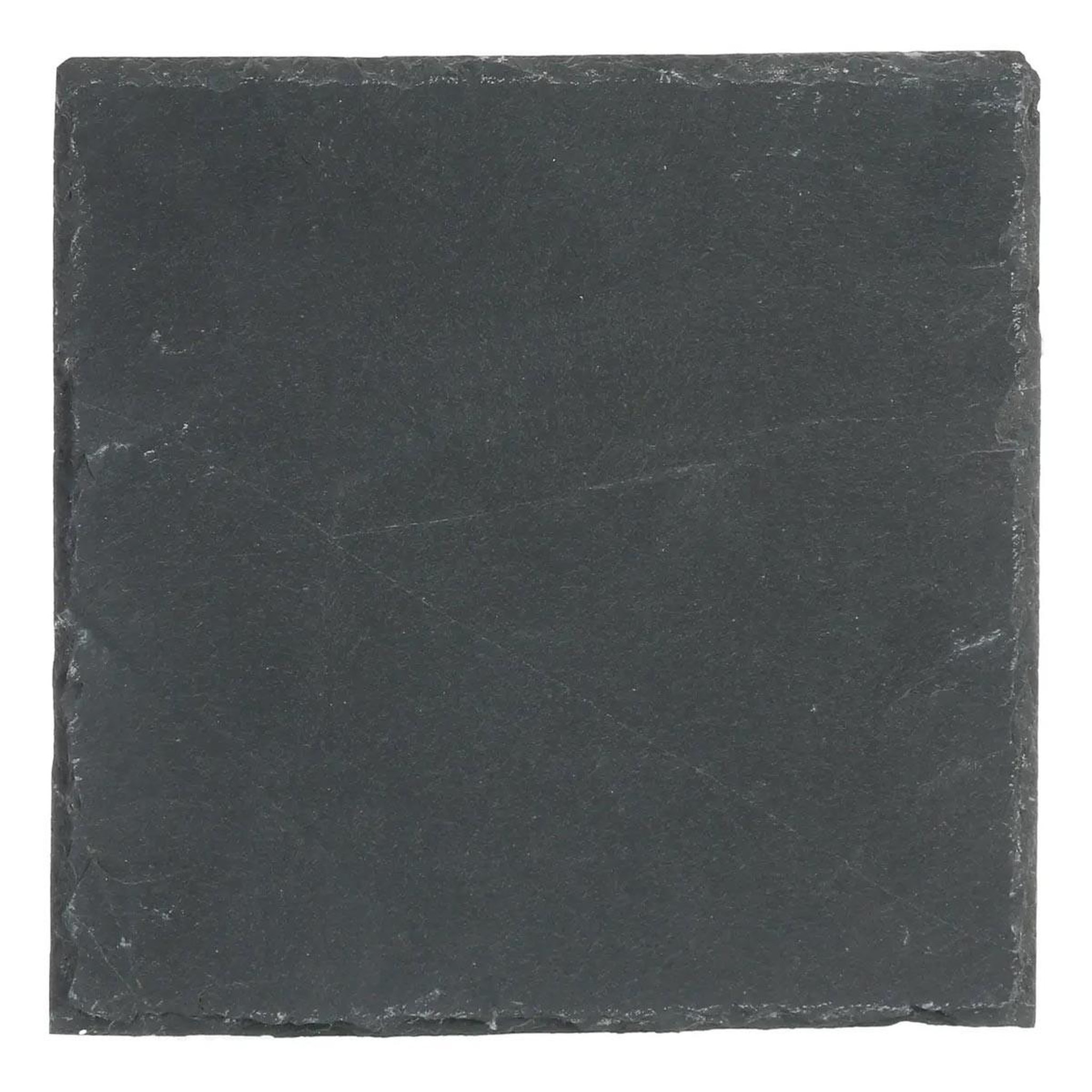 SECRET DE GOURMET Lot de 6 assiettes à dessert carrées  ardoise  20cm gris
