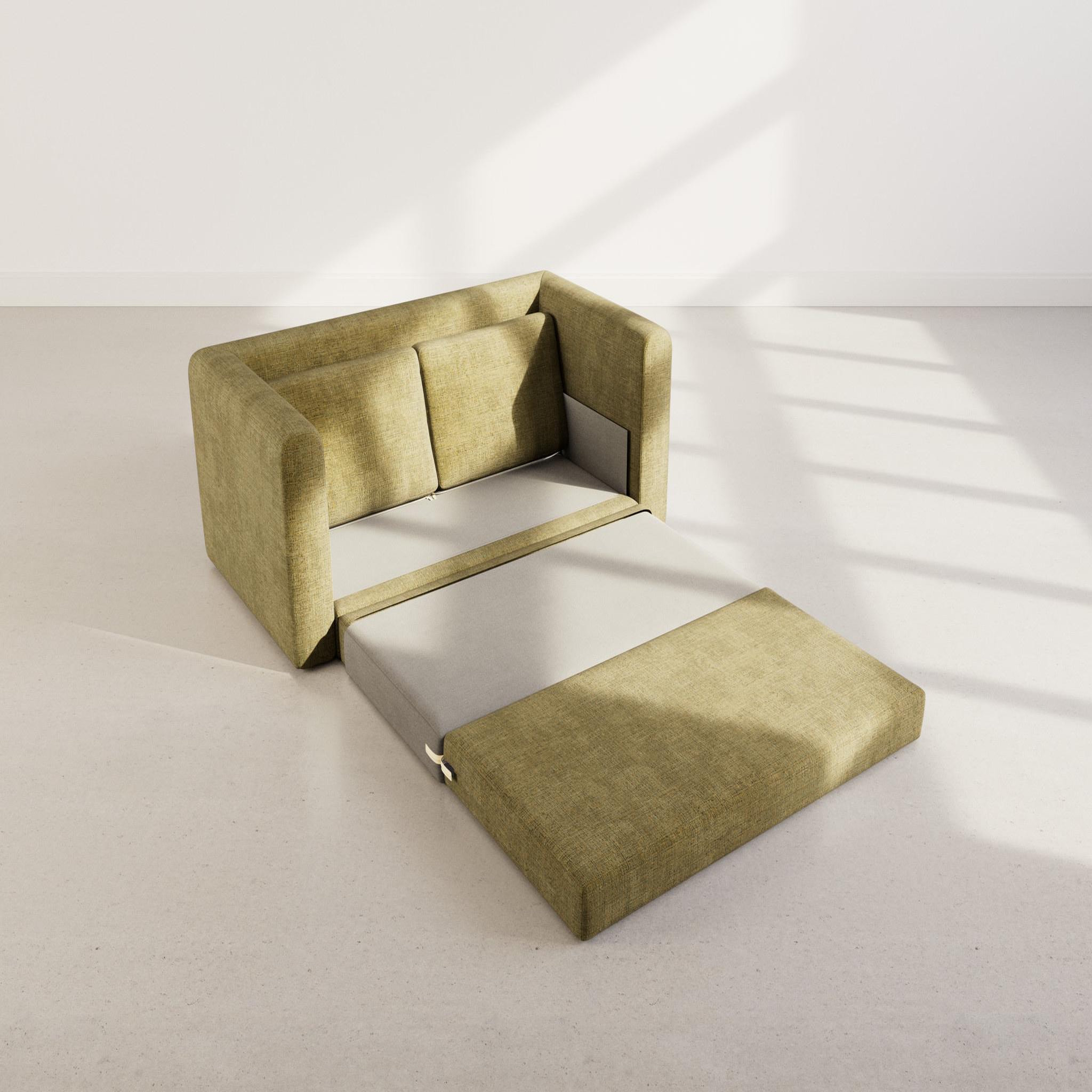 Voir la diapositive 3 : BEST MOBILIER Marilia - canapé 2 places convertible déplimousse en velours texturé