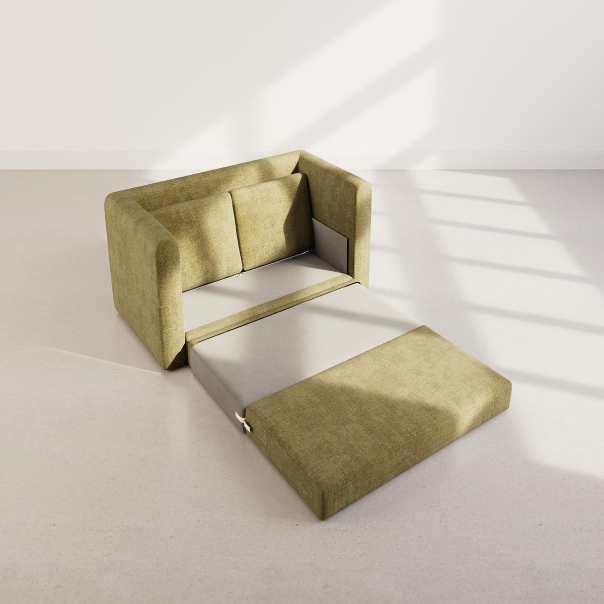 BEST MOBILIER Marilia - canapé 2 places convertible déplimousse en velours texturé