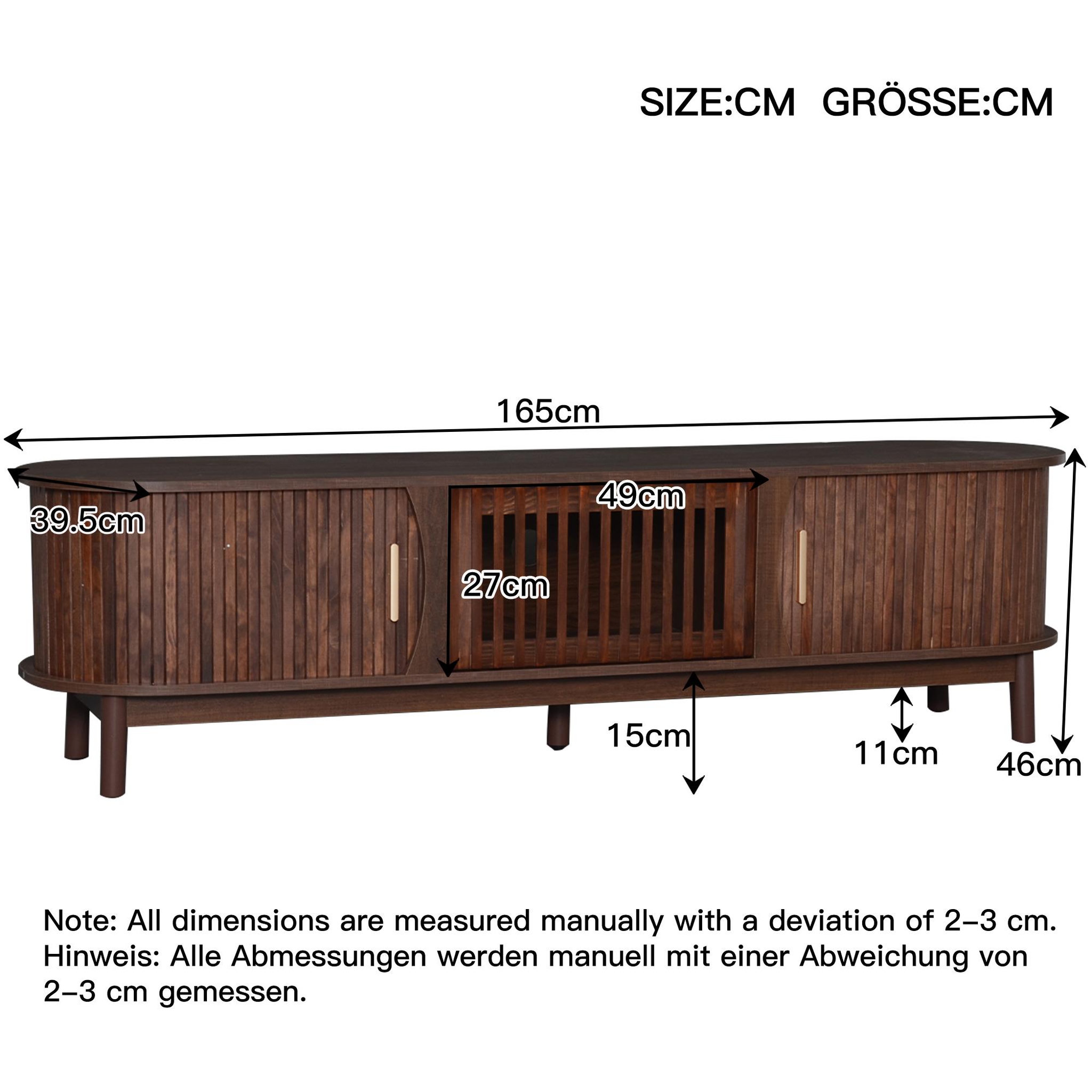 Voir la diapositive 3 : MERAX Meuble tv marron 165cm mdf