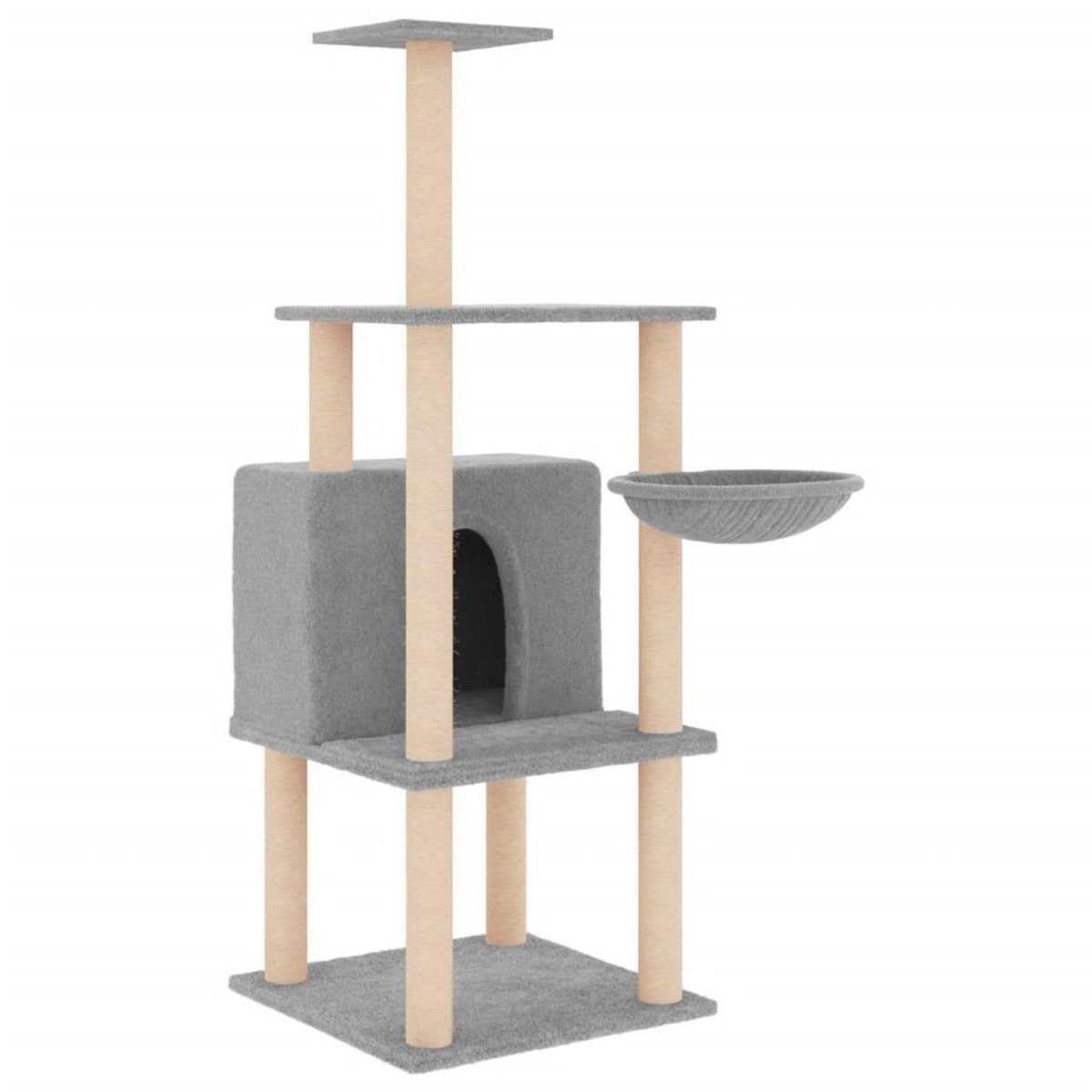 VIDAXL Arbre a chat avec griffoirs en sisal gris clair 132 cm
