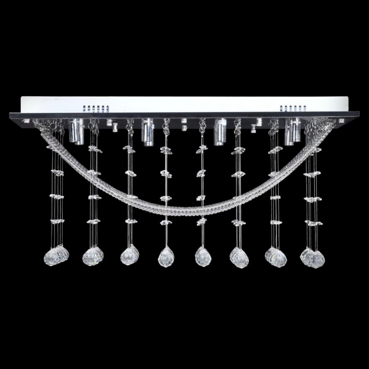 VIDAXL Plafonnier avec perles en verre cristal Etincelant Blanc 8 x G9 29 cm