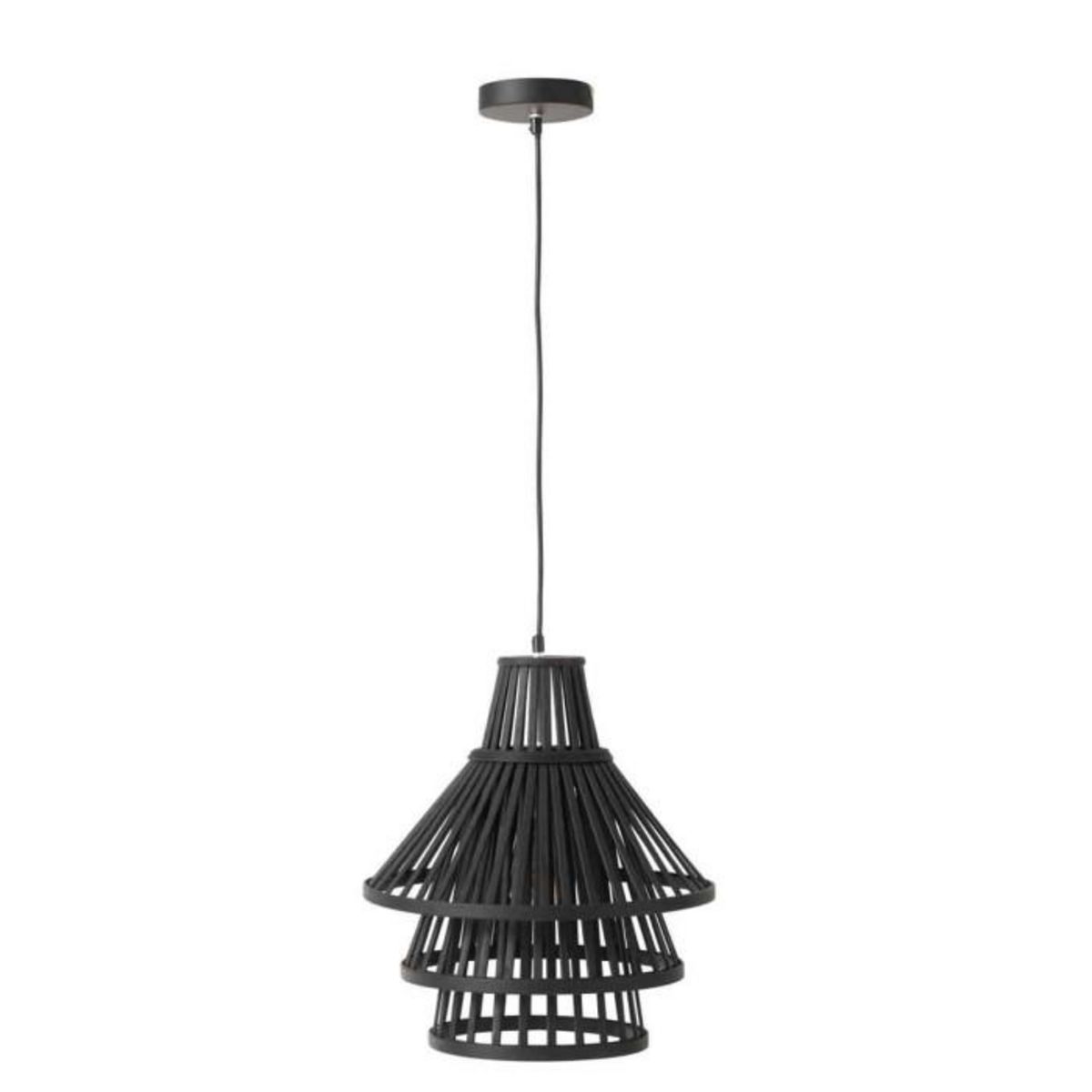 Paris Prix Lampe Suspension en Bambou  Midano  30cm Noir