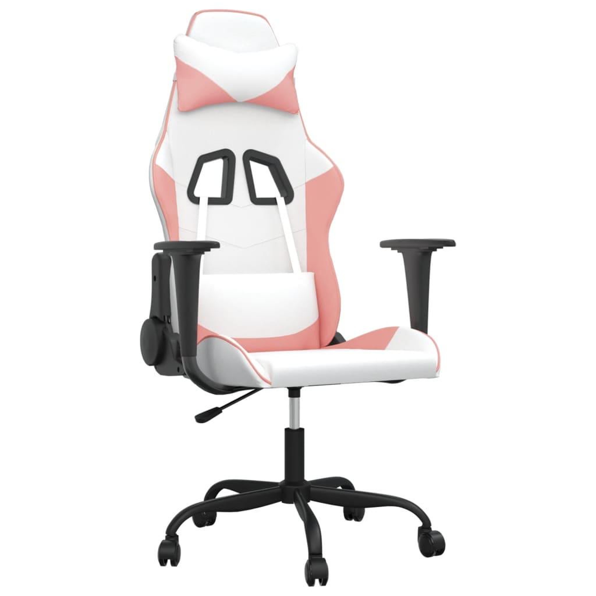 Voir la diapositive 2 : VIDAXL Chaise de jeu de massage Blanc et rose Similicuir
