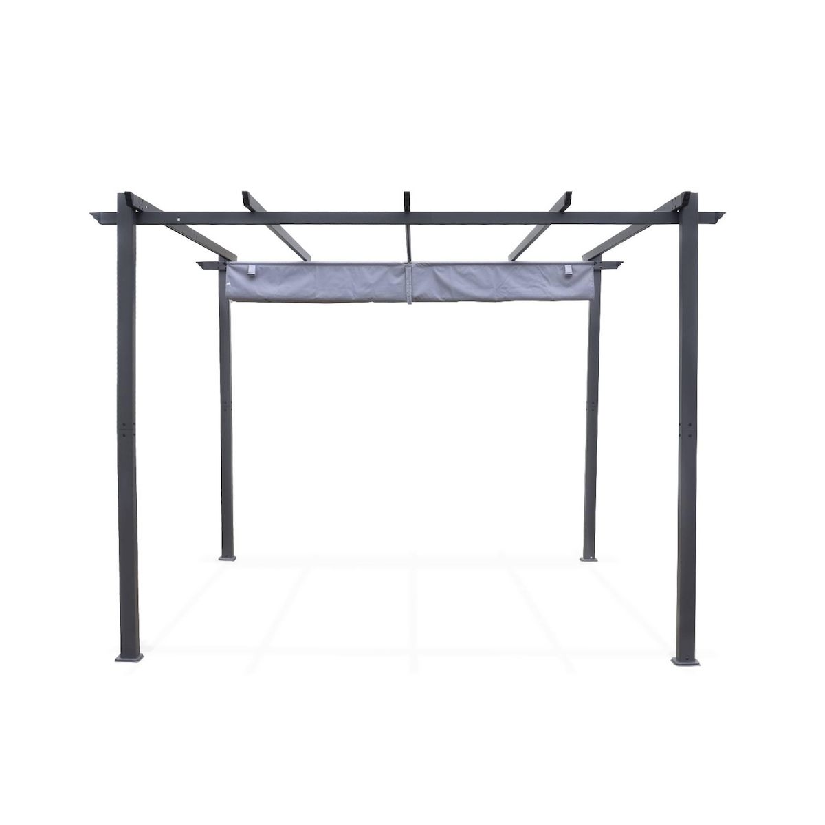 SWEEEK Pergola, aluminium, 3x3m, toile coulissante