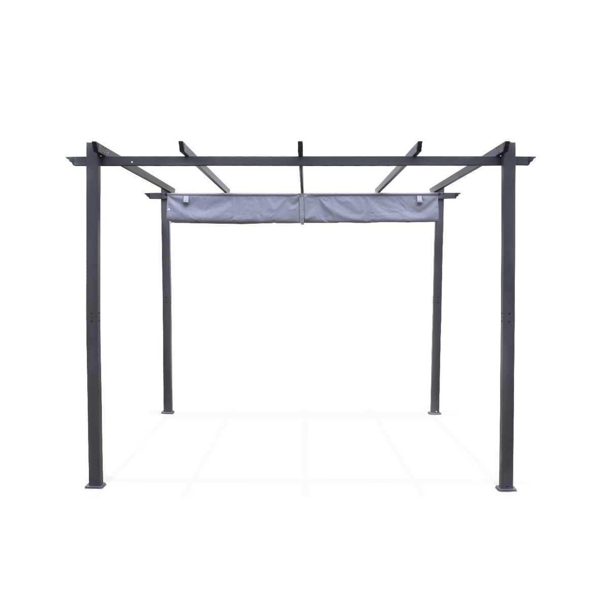 SWEEEK Pergola, aluminium, 3x3m, toile coulissante