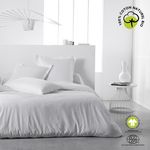 TODAY Housse de couette unie en Coton 57 fils ORGANIC . Coloris disponibles : Marron, Gris, Vert, Beige, Bleu, Blanc