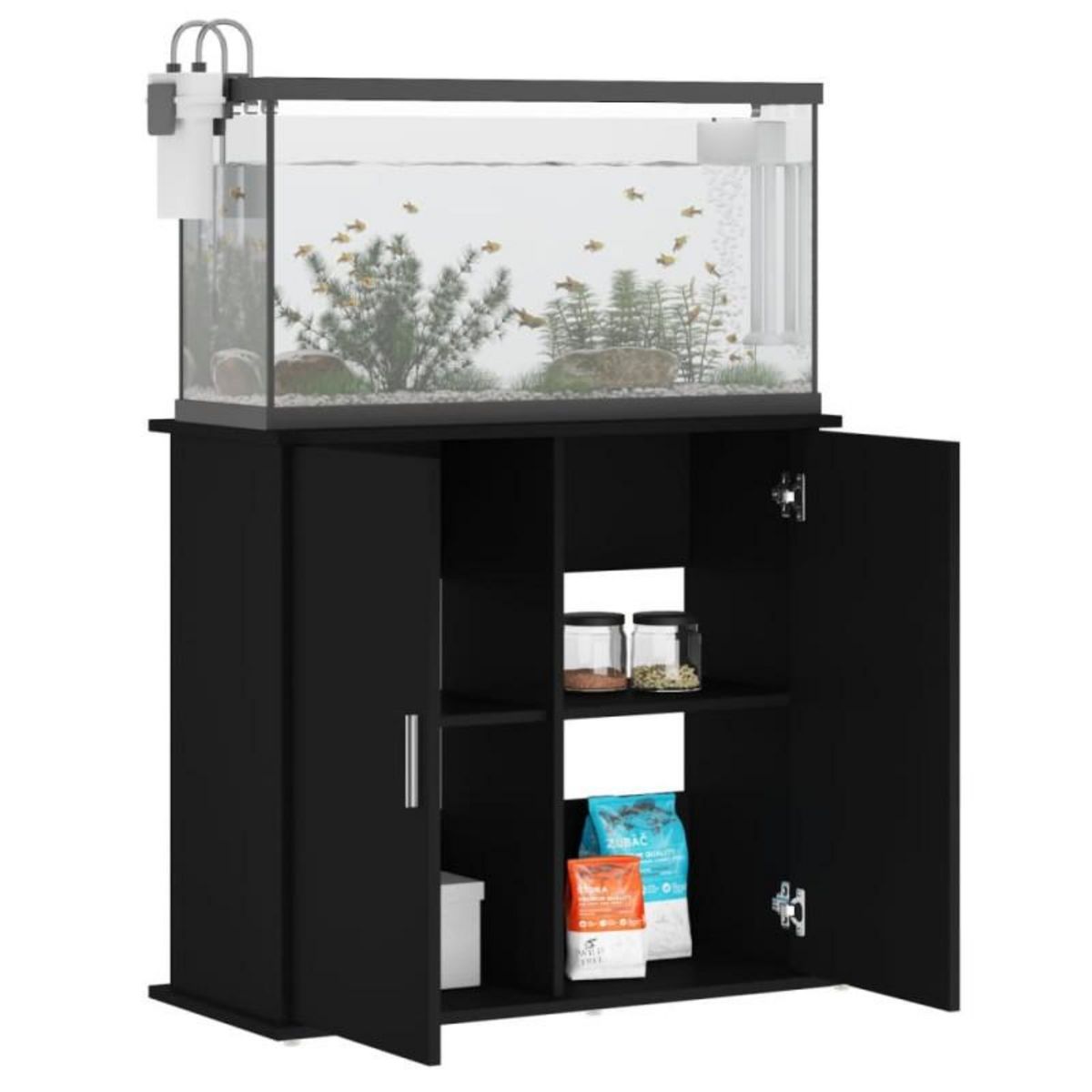 VIDAXL Support pour aquarium noir 81x36x73 cm bois d ingénierie