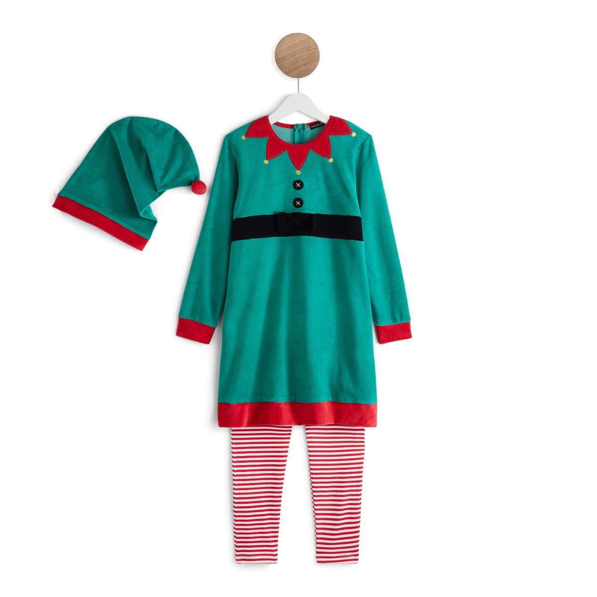 IN EXTENSO Ensemble pyjama velours lutin de noël fille