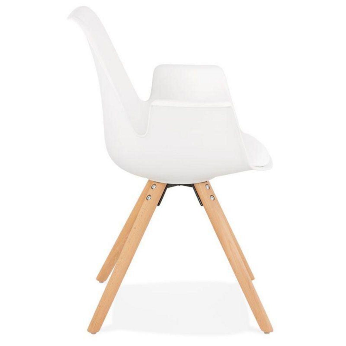 Paris Prix Chaise Design avec Accoudoirs  Zayven  82cm Blanc & Naturel