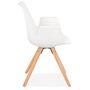 Voir la diapositive 3 : Paris Prix Chaise Design avec Accoudoirs  Zayven  82cm Blanc & Naturel