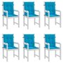 VIDAXL Coussins de chaise de jardin a dossier bas lot de 6 bleu