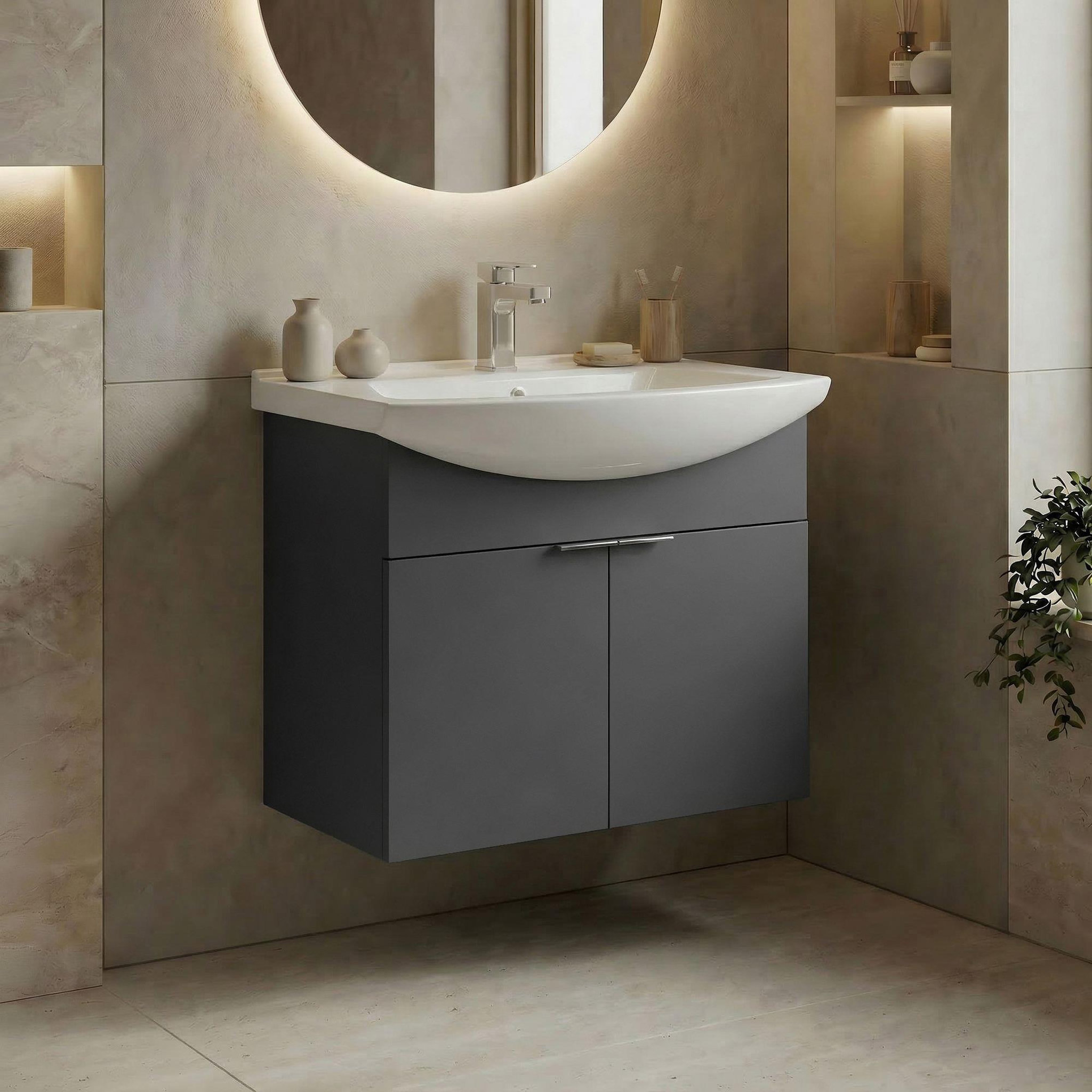 Voir la diapositive 2 : Habitat et Jardin Meuble vasque  purus 65  - 65 x 50 x 58 cm - matte anthracite
