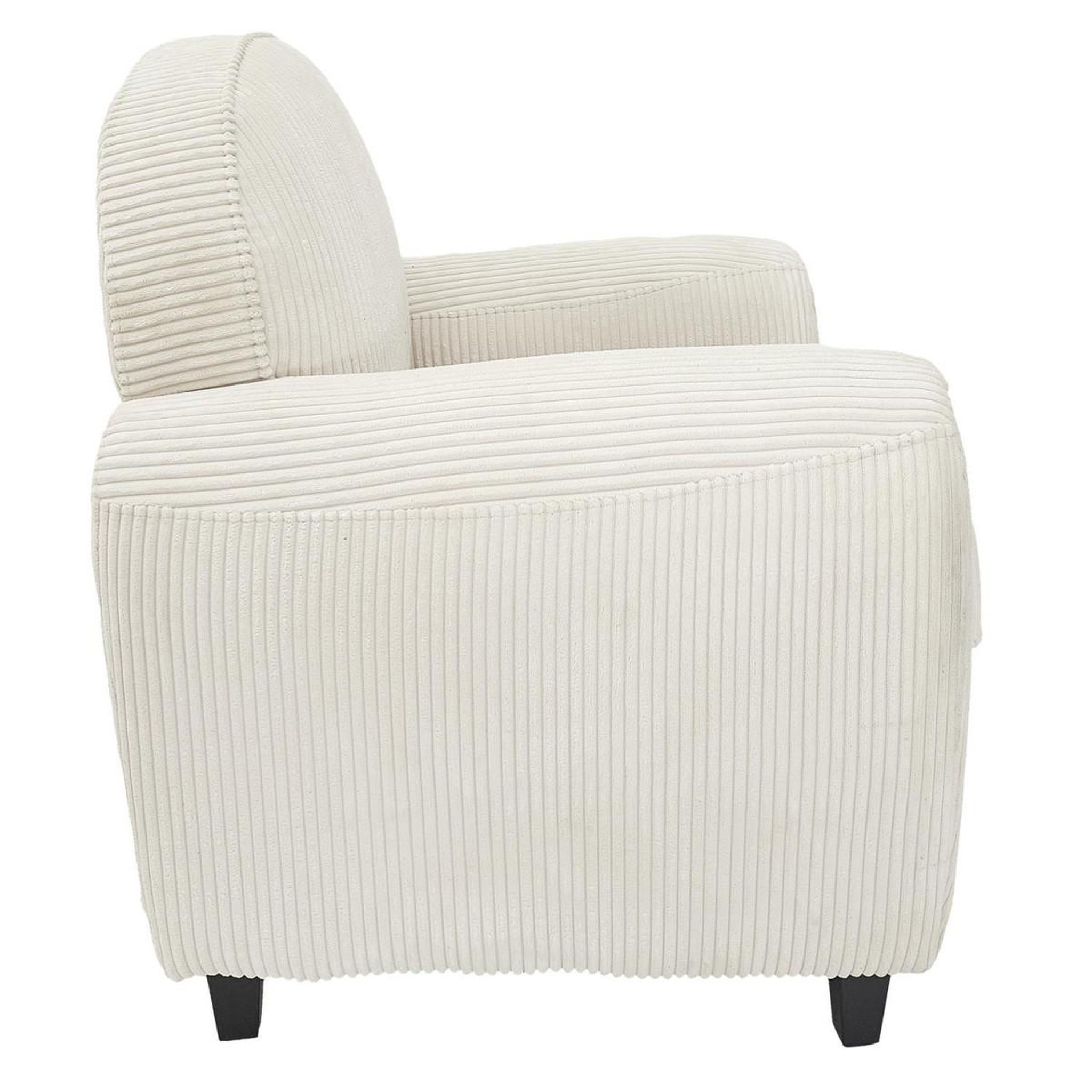 Voir la diapositive 3 : The Home Deco Factory Fauteuil club côtelé  scott  89cm beige