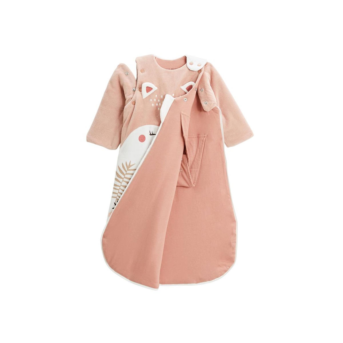 Petit Béguin Gigoteuse d'hiver en velours avec manches amovibles Machu Picchu