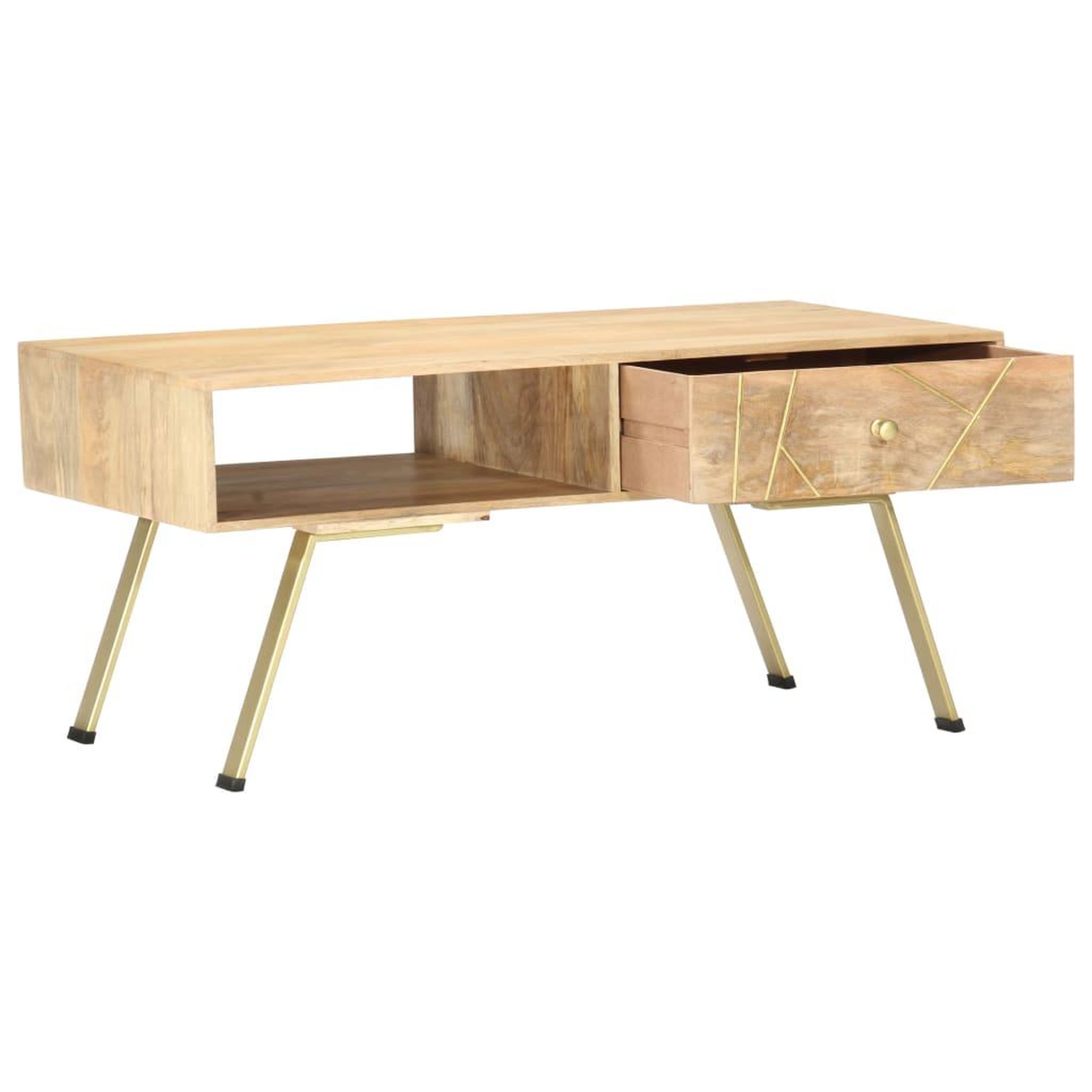 Voir la diapositive 2 : VIDAXL Table basse 95x50x42 cm bois de manguier massif