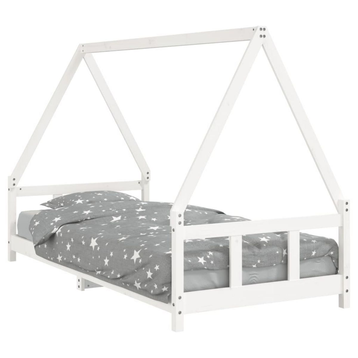 VIDAXL Cadre de lit pour enfants blanc 90x200 cm bois de pin massif