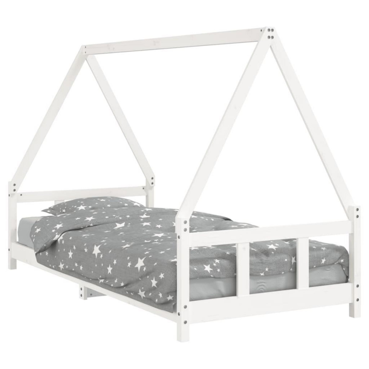 VIDAXL Cadre de lit pour enfants blanc 90x200 cm bois de pin massif