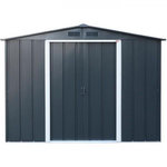 MARKET24 Abri de jardin en métal 4,77 m2 - DURAMAX - Kit d'ancrage inclus - Gris anthracite