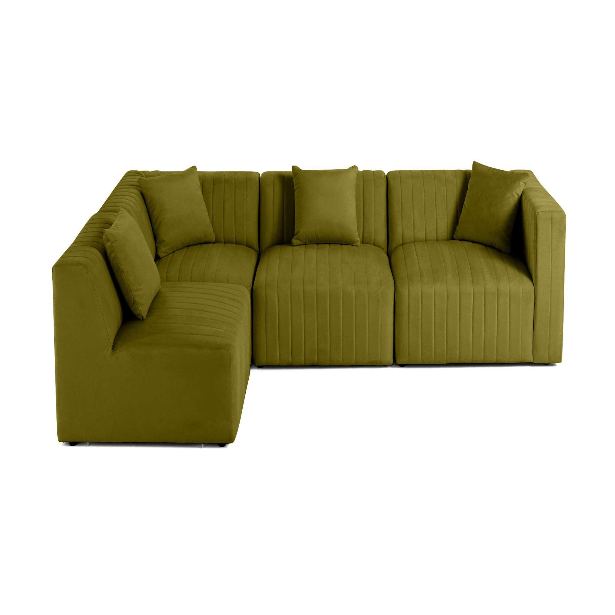 Voir la diapositive 1 : BEST MOBILIER Nova - canapé modulable d'angle gauche - 5 places - en velours