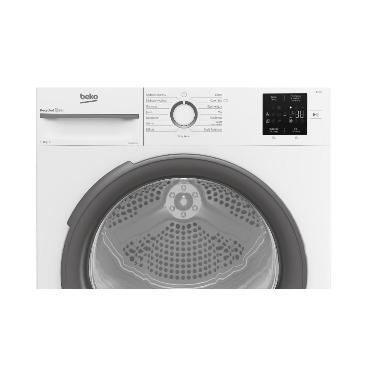 Beko Sèche-linge pompe à chaleur 60cm 9 kg - D3H19302W