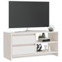 Voir la diapositive 4 : VIDAXL Meuble TV Blanc 80x31x39 cm Bois de pin massif